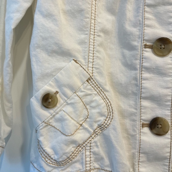 LOFT Cream Button-Front Utility Jacket - Picture 4 of 7